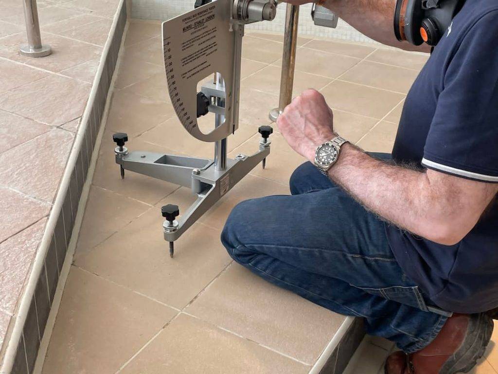 Using a floor resistance tester