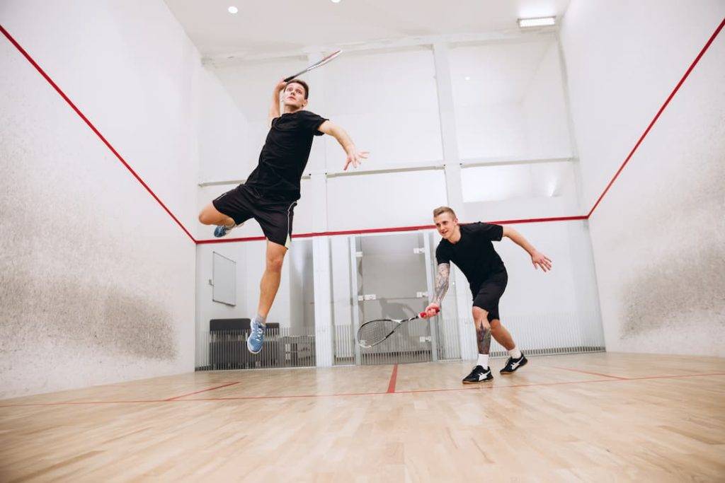 A Game Of Squash On A Squash Court