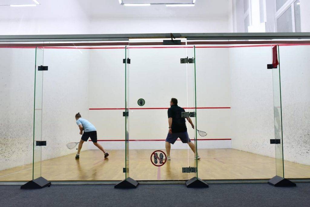 Squash Court With Game In Progress