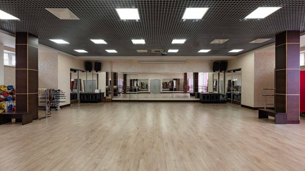 Group Fitness Room. Modern Interior Design