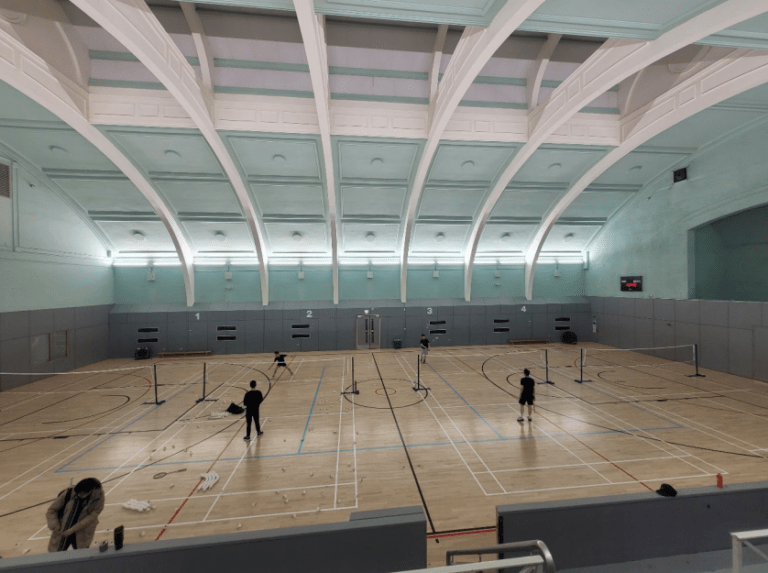 Aston University Sports Hall Floor Before Refinishing
