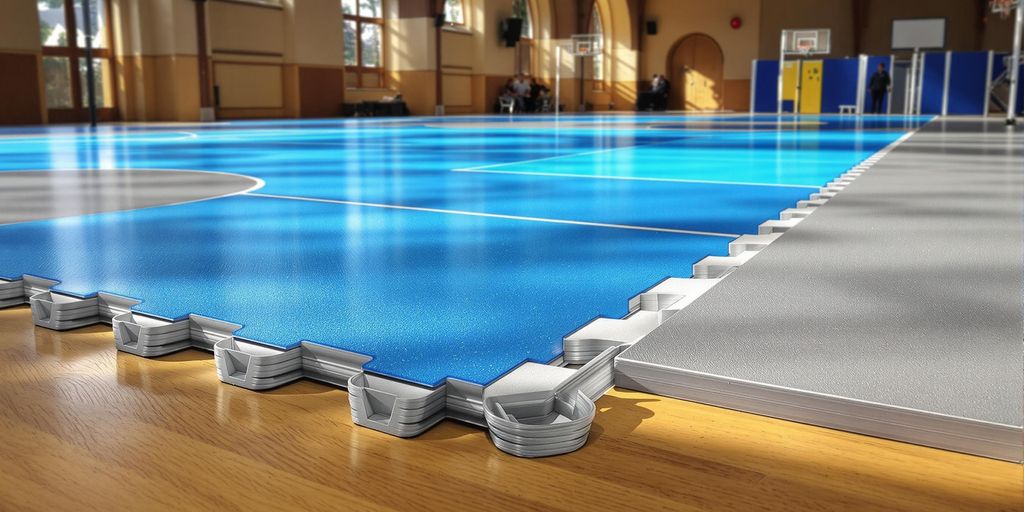Sports floor in community hall, London.