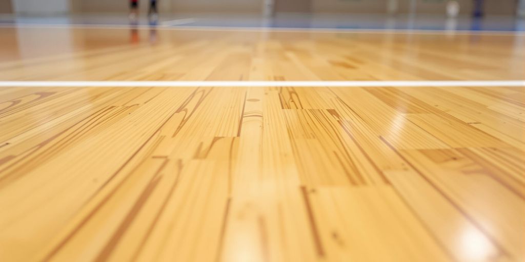Glossy court with subtle wood grain.