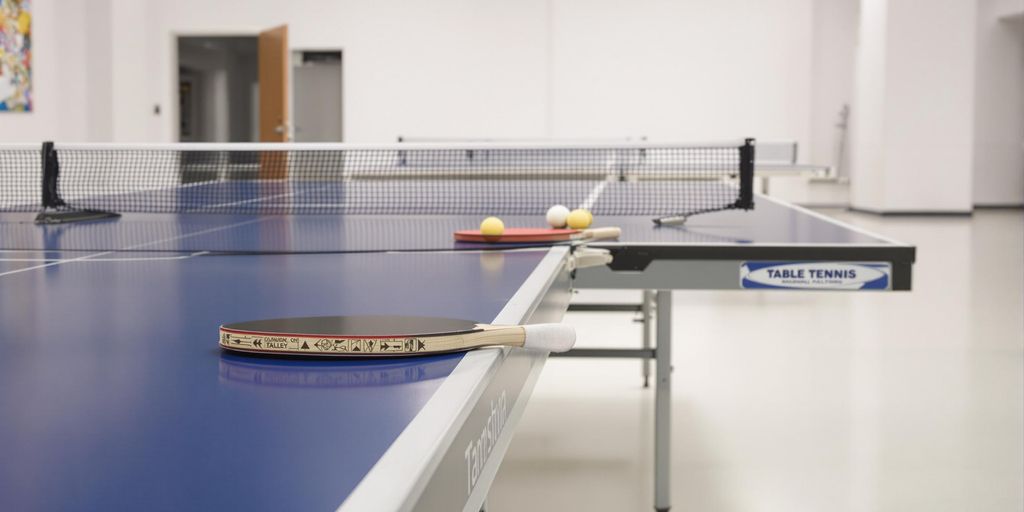 Table tennis hall, Sheffield, empty.