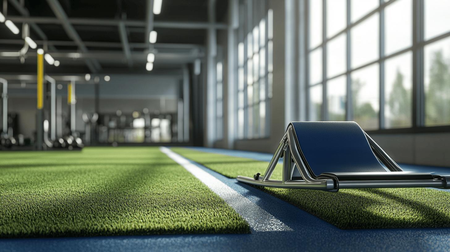 Gym Sled Tracks Turf Integration Without Court Damage 1